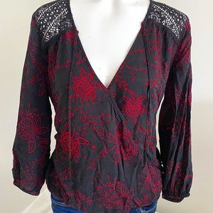 Floral Lace Surplice Top